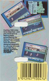 Box back cover for Milk Race on the Commodore 64.