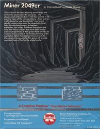 Box back cover for Miner 2049er on the Commodore 64.