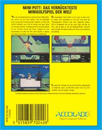 Box back cover for Mini-Putt on the Commodore 64.