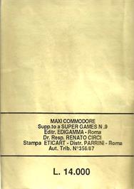 Box back cover for Mission Monday on the Commodore 64.