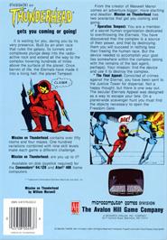 Box back cover for Mission on Thunderhead on the Commodore 64.