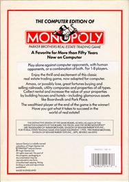 Box back cover for Monopoly V2.2 on the Commodore 64.