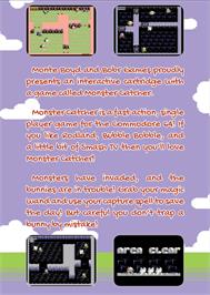 Box back cover for Monster Catcher on the Commodore 64.