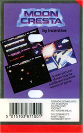 Box back cover for Moon Cresta on the Commodore 64.
