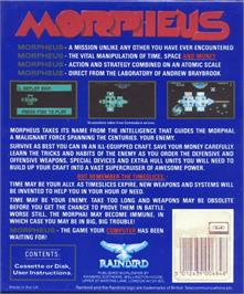 Box back cover for Morpheus on the Commodore 64.
