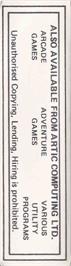 Box back cover for Mothership on the Commodore 64.