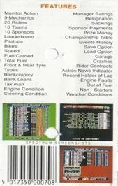 Box back cover for Motorcycle 500 on the Commodore 64.