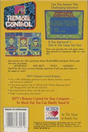 Box back cover for Mtv Remote Control on the Commodore 64.