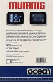 Box back cover for Mutants on the Commodore 64.