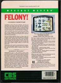 Box back cover for Mystery Master: Felony! on the Commodore 64.