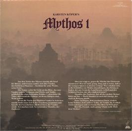 Box back cover for Mythos on the Commodore 64.