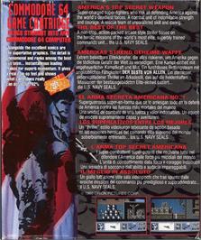 Box back cover for Navy Seals on the Commodore 64.