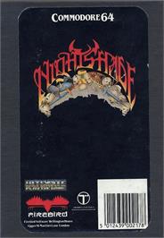 Box back cover for Nightshade on the Commodore 64.
