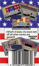 Box back cover for Ninja (Softgold) on the Commodore 64.