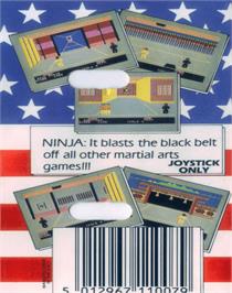Box back cover for Ninja on the Commodore 64.