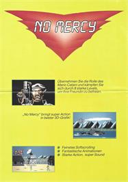 Box back cover for No Mercy on the Commodore 64.