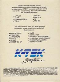 Box back cover for Odyssey (Logo Software) on the Commodore 64.