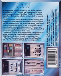 Box back cover for Oink! on the Commodore 64.