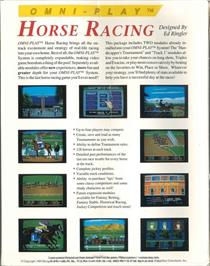 Box back cover for Omni-Play Horse Racing on the Commodore 64.