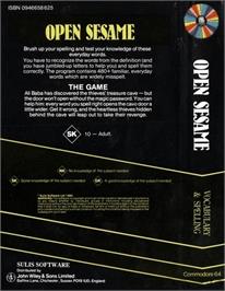 Box back cover for Open Sesame on the Commodore 64.
