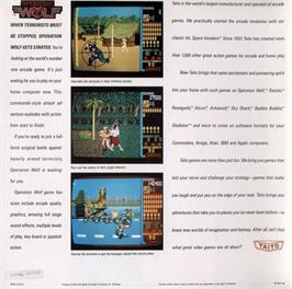Box back cover for Operation Wolf on the Commodore 64.