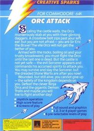 Box back cover for Orc Attack on the Commodore 64.