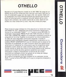 Box back cover for Othello (Loadstar - 1984) on the Commodore 64.