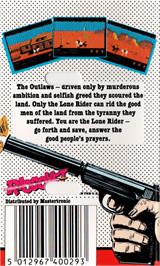 Box back cover for Outlaws on the Commodore 64.