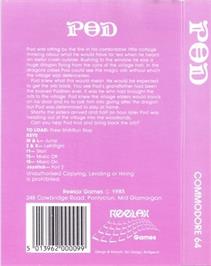 Box back cover for P.o.d. on the Commodore 64.