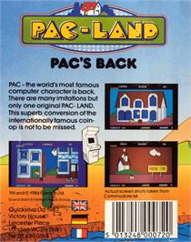 Box back cover for Pac-Land on the Commodore 64.