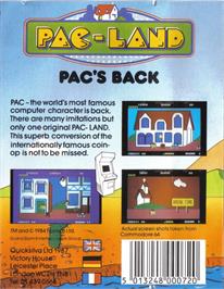 Box back cover for Pac-land on the Commodore 64.
