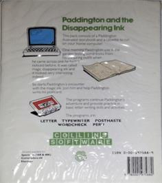 Box back cover for Paddington And The Disappearing Ink on the Commodore 64.