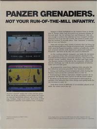 Box back cover for Panzer Grenadier on the Commodore 64.