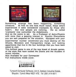 Box back cover for Phantom (Tynesoft) on the Commodore 64.
