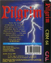 Box back cover for Pilgrim on the Commodore 64.