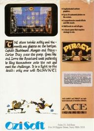 Box back cover for Piracy on the Commodore 64.