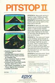 Box back cover for Pitstop 2 on the Commodore 64.
