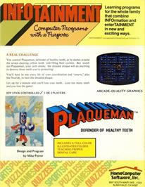 Box back cover for Plaque Man (RUN) on the Commodore 64.