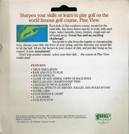 Box back cover for Play Golf - Pineview Southern Golf Tradition on the Commodore 64.