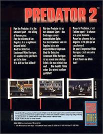 Box back cover for Predator 2 on the Commodore 64.
