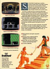 Box back cover for Prince Of Persia on the Commodore 64.