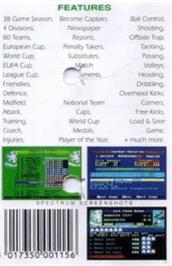 Box back cover for Professional Footballer on the Commodore 64.