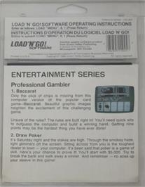 Box back cover for Professional Gambler on the Commodore 64.