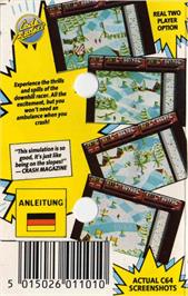 Box back cover for Professional Ski Simulator on the Commodore 64.