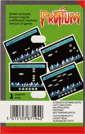 Box back cover for Protium on the Commodore 64.