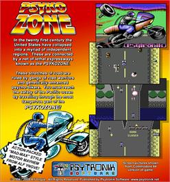 Box back cover for Psykozone on the Commodore 64.
