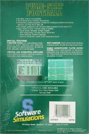 Box back cover for Pure-stat Football on the Commodore 64.