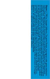 Box back cover for Quasar on the Commodore 64.
