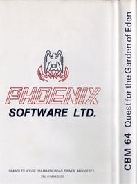 Box back cover for Quest For The Garden Of Eden on the Commodore 64.