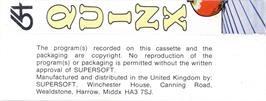 Box back cover for Quinx on the Commodore 64.